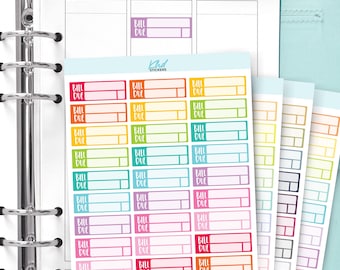 Bill Due Stickers, Planner Stickers