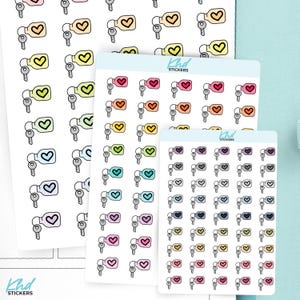 Stickers porte-clés/chaînes icônes, 3 tailles : minuscule, petit et grand, amovibles