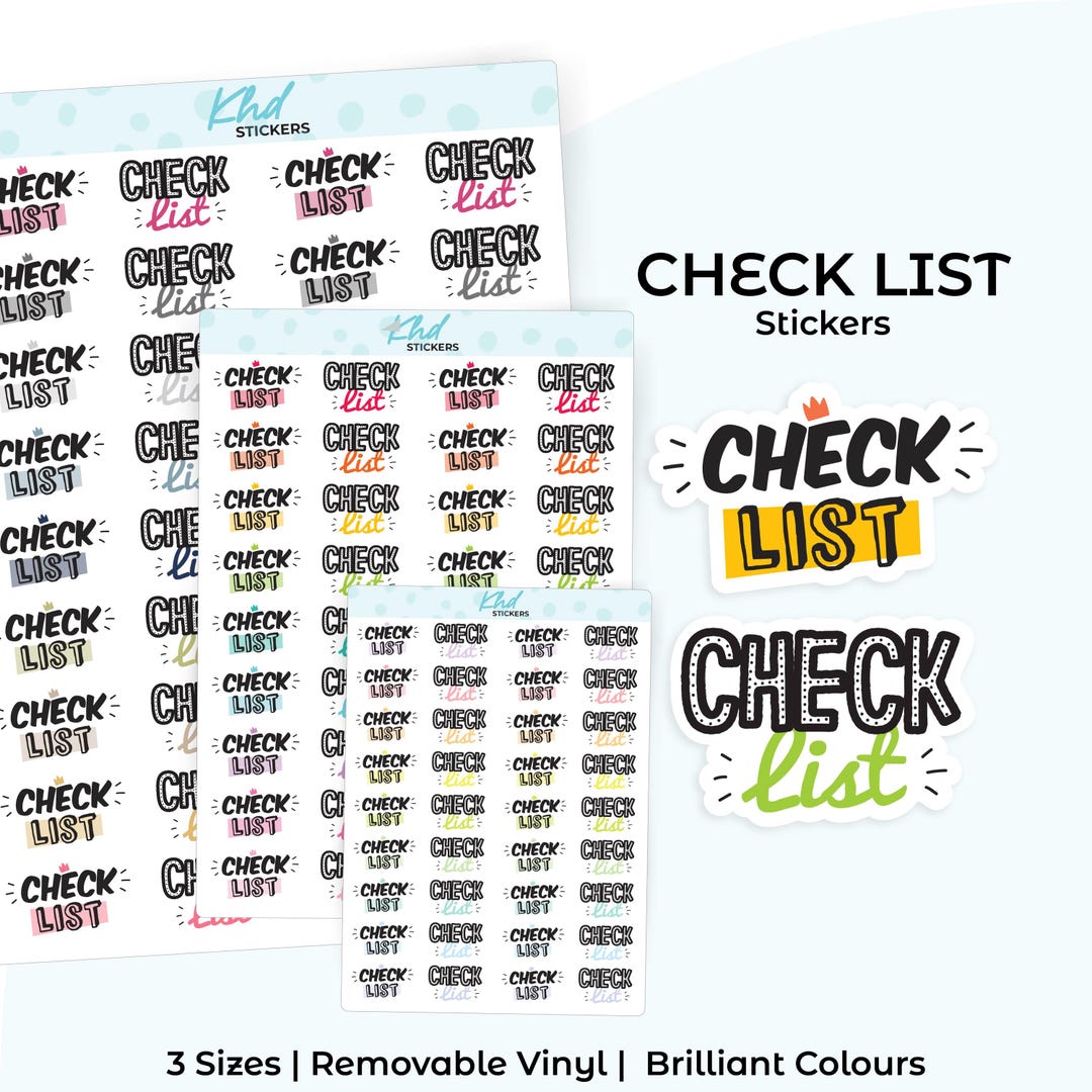 Call List Sticker Check List Planner Stickers, Three Sizes Including Tiny, Removable ...
