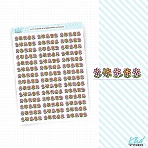Niedliche Blumen Bordüren Aufkleber - Lustige und helle dekorative Trennstreifen für Planer, Journals & Happy Mail, Planer Aufkleber