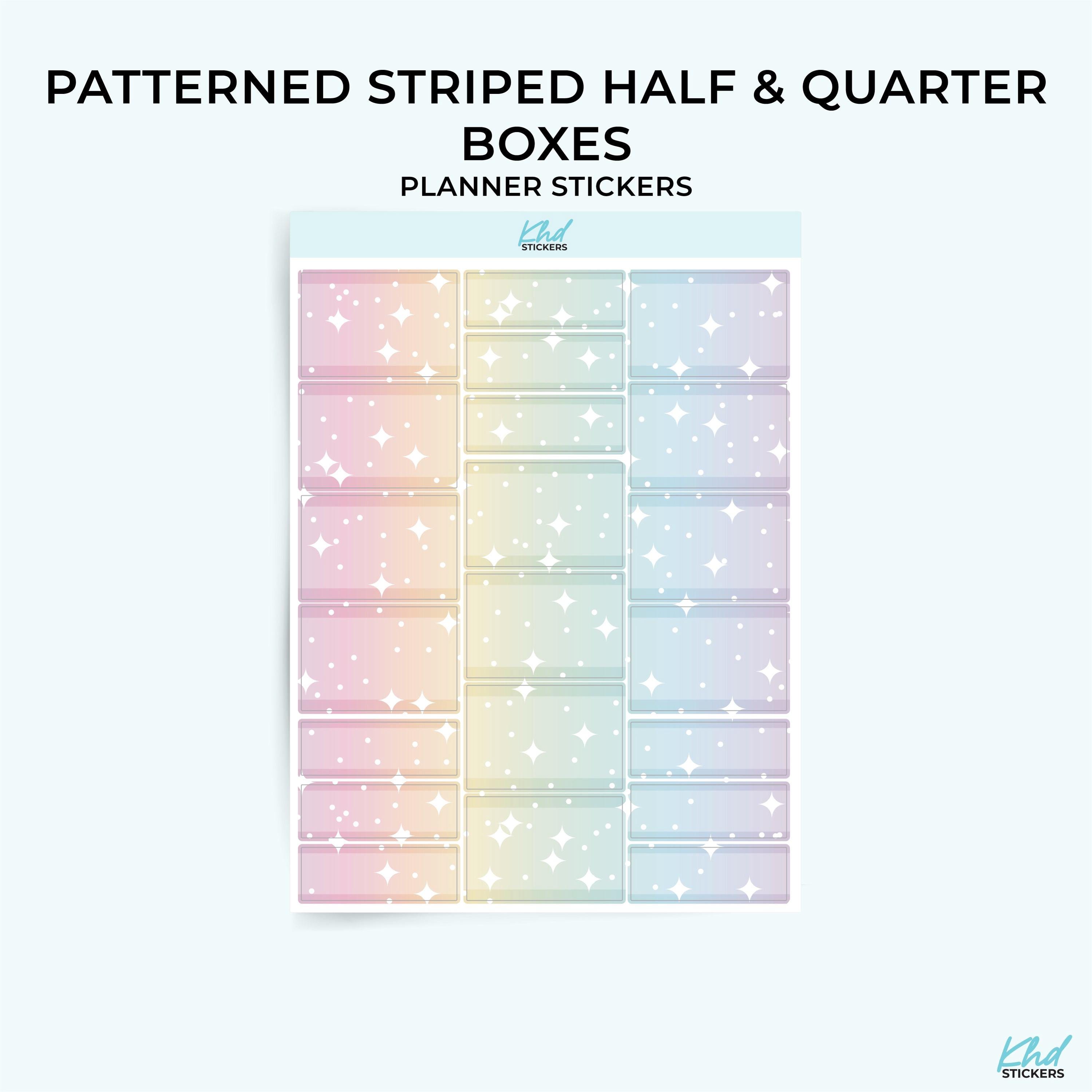 Pastel Patterned Half Boxes and Quarter Box Functional Stickers ...