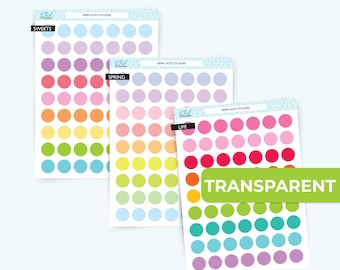 Clear Dot Planner Stickers: Transparent Vinyl, 10mm Circle
