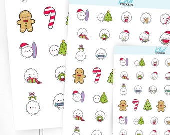 Scallop Christmas Planner Stickers