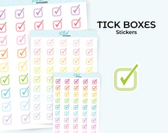 Tick Boxes Planner Stickers, 3 Sizes, Removable