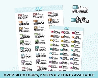 Clean Microwave Stickers, Planner Stickers, Removable