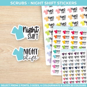 Scrubs - Nachtschicht Planner Sticker, drei Größen, einschließlich winzig, wieder ablösbar
