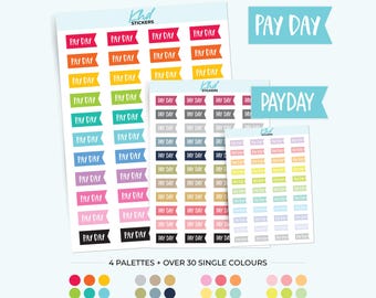 Pay Day Flags-plannerstickers, 3 maten: klein, klein en groot, verwijderbaar