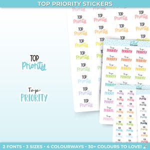 Top Priority Planner Stickers, drei Größen, einschließlich winziger, abnehmbarer