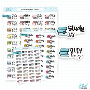 Study Day Planner Stickers, Three Sizes including tiny, Removable