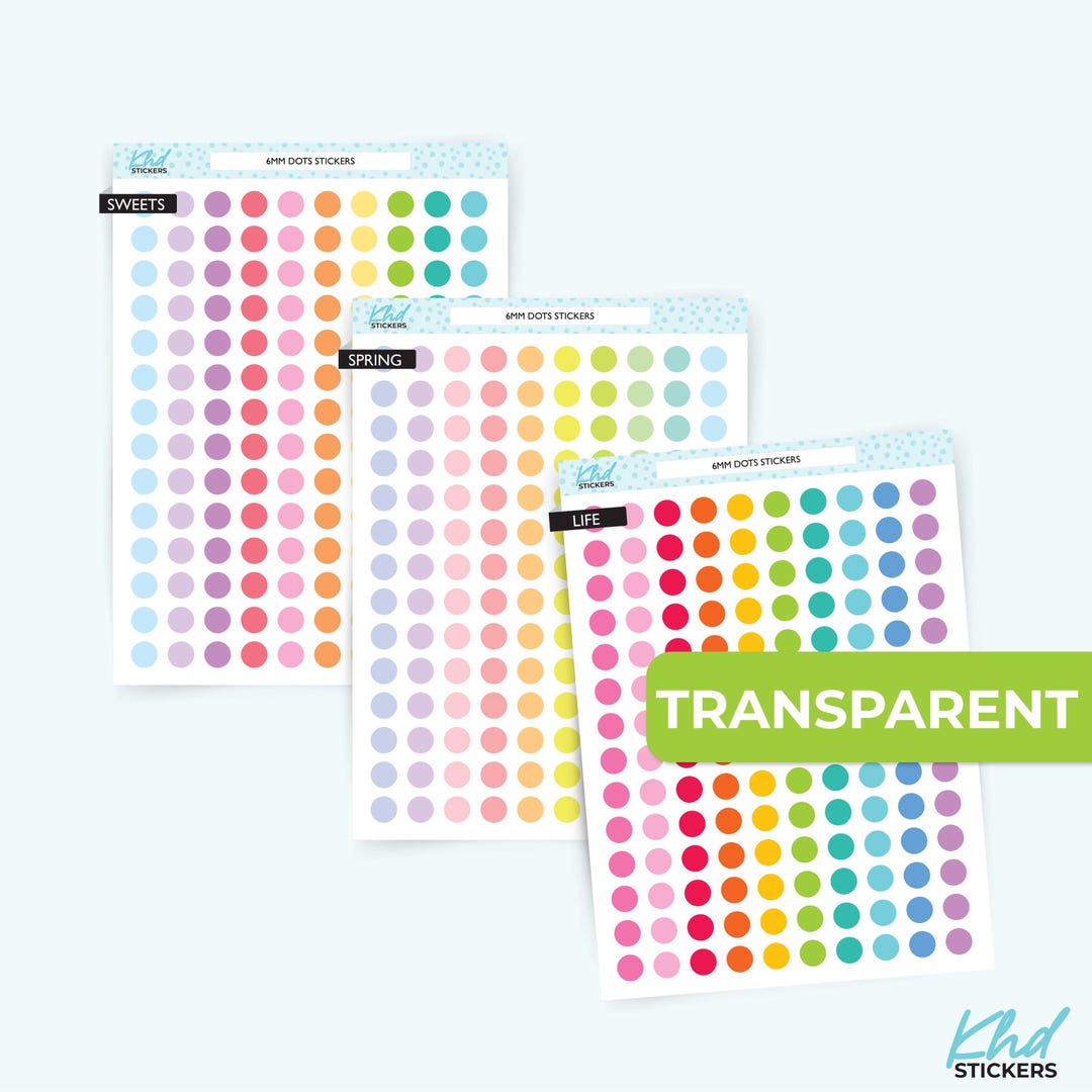 Clear Dot Planner Stickers: Transparent Vinyl Circle Stickers - Etsy