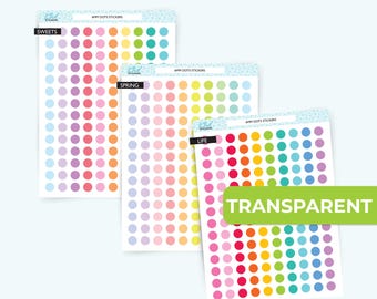 Clear Dot Planner Stickers: Transparent Vinyl Circle Stickers