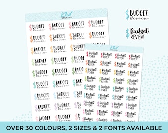 Budget Review Stickers, Planner Stickers, Removable