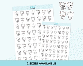 Cute Decorative Bear Stickers, Removable