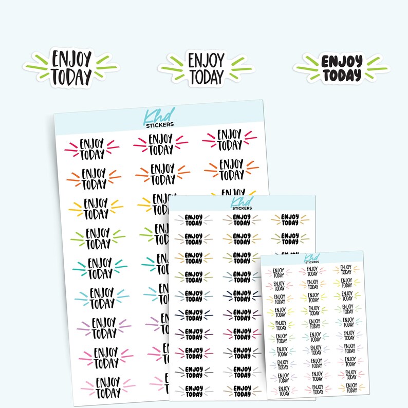 Enjoy Today Planner Stickers, 3 Sizes With Tiny, Small, and Large ...