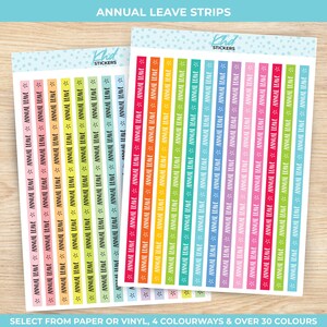 Jahresurlaub Washi Strips, Planer Sticker, wieder ablösbar.
