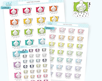 Planner Girl Leona Sleep Time Planner Stickers, 3 Sizes, Removable
