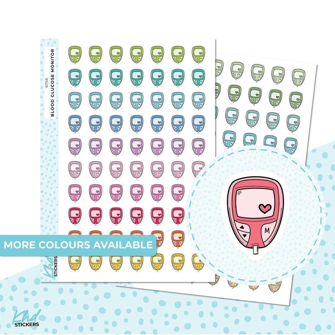 Blood Glucose Monitor Stickers Planner Stickers Removable Etsy