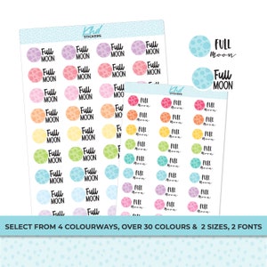 Full Moon Stickers, Planner Stickers, Removable