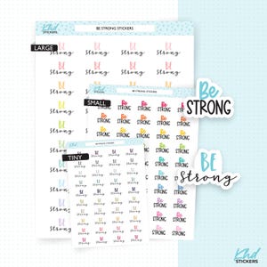 Stickers pour agenda Be Strong, 3 tailles, y compris le petit format, amovibles