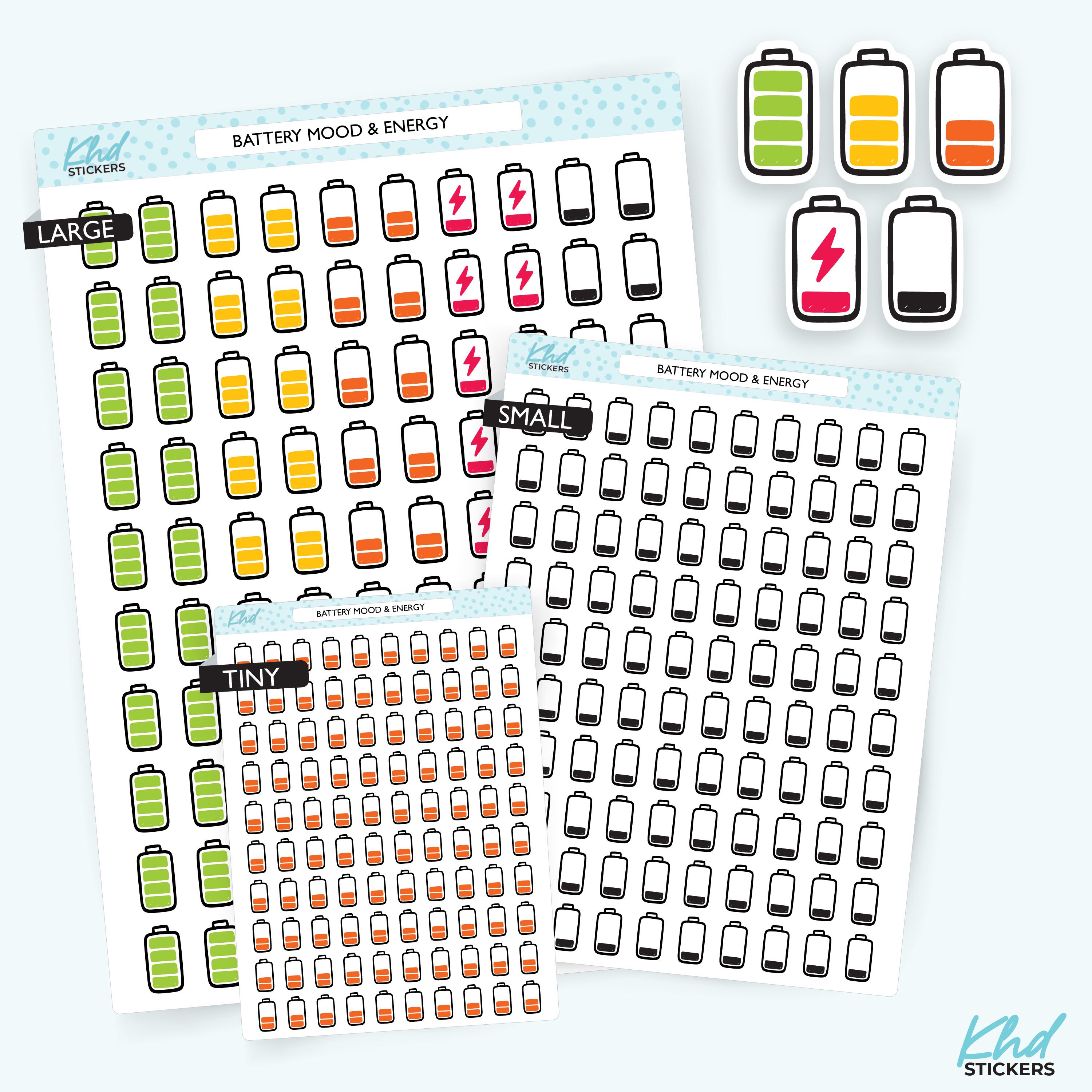 Sticker Graph Battery Whimsical Battery Planner Stickers, Mood and Energy Trackers. - Etsy
