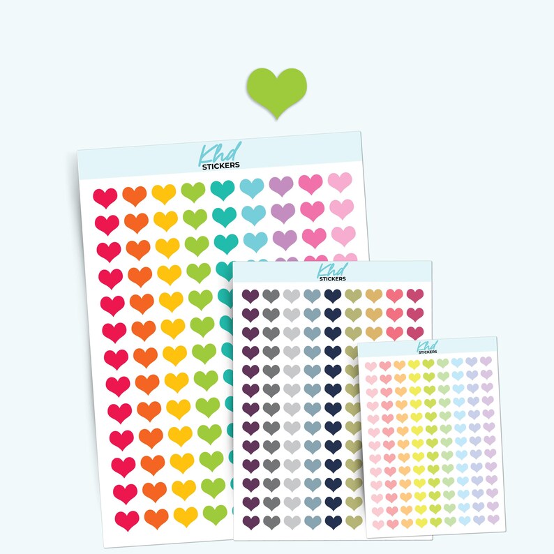 Tiny Heart Planner Stickers: Removable Matte Vinyl, 3 Sizes-KHDStickers-