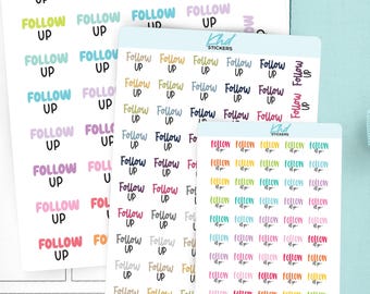 Follow Up Planner Stickers, 3 Sizes with Tiny, Small, and Large, Removable