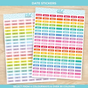 Kleine individuelle Datumsüberschriften-Sticker, Planner Sticker, wieder ablösbar