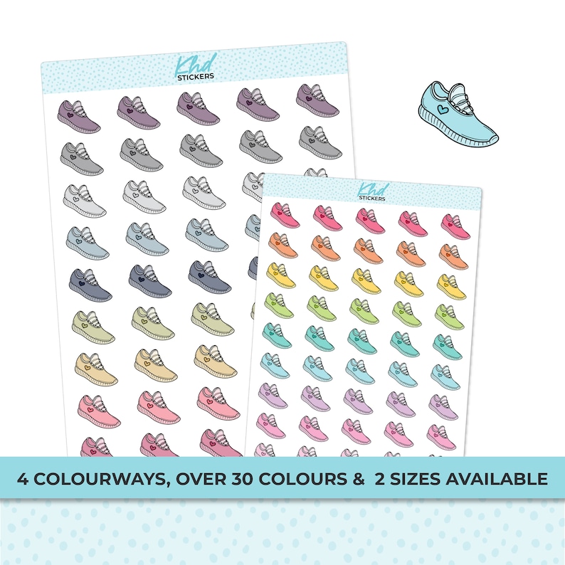 Sneakers Running Shoes Icon Stickers, Planner Stickers, Removable image 1