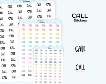 Call Planner Stickers, Select from 2 fonts & 3 sizes, Script Planner Stickers, removable