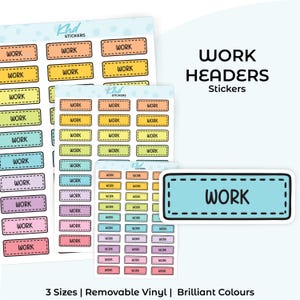 Work Headers – Functional Planner Stickers, Planner Stickers