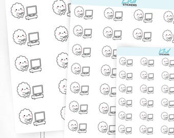 Scallop Watching TV Planner Stickers