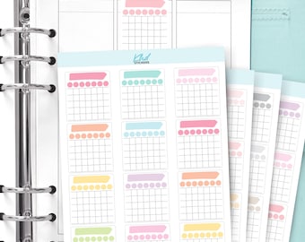 Monthly Trackers Planner Stickers, Removable