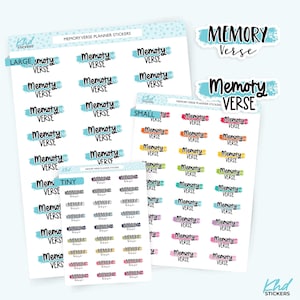 Memory Verse Planner Stickers, Three Sizes including tiny, Removable