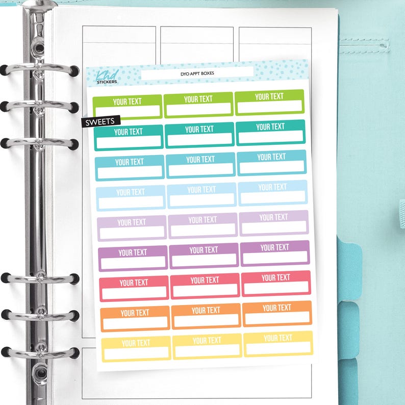 Design Your Own, Information Boxes, Quarter Boxes, Planner Stickers ...