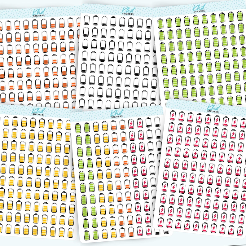 Sticker Graph Battery Whimsical Battery Planner Stickers, Mood and Energy Trackers. - Etsy ...