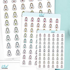 Ghost - Face Mask Planner Stickers, 3 Sizes with Tiny, Small, and Large, Removable
