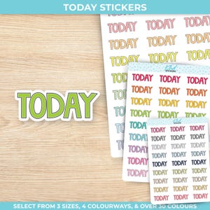 Today Planner Sticker, Blockschrift, drei Größen, einschließlich winzig, wieder ablösbar