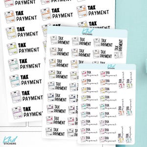 Tax Payment Planner Stickers, 3 Sizes with Tiny, Small, and Large, Removable