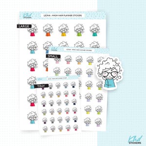 Planner Girl Leona - Stickers délavés pour cheveux, trois tailles dont une minuscule, amovibles