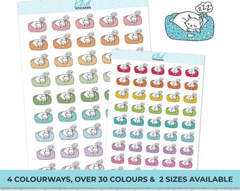 Sleeping Cat  Planner Stickers, Two Sizes and over 30 colour selections, Removable