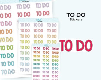 To Do Planner Stickers, Block Script, 3 Sizes, Removable