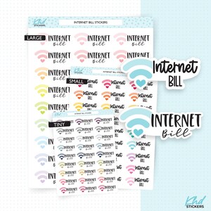 Stickers Internet Bill Planner, Trois tailles, dont une minuscule, amovibles