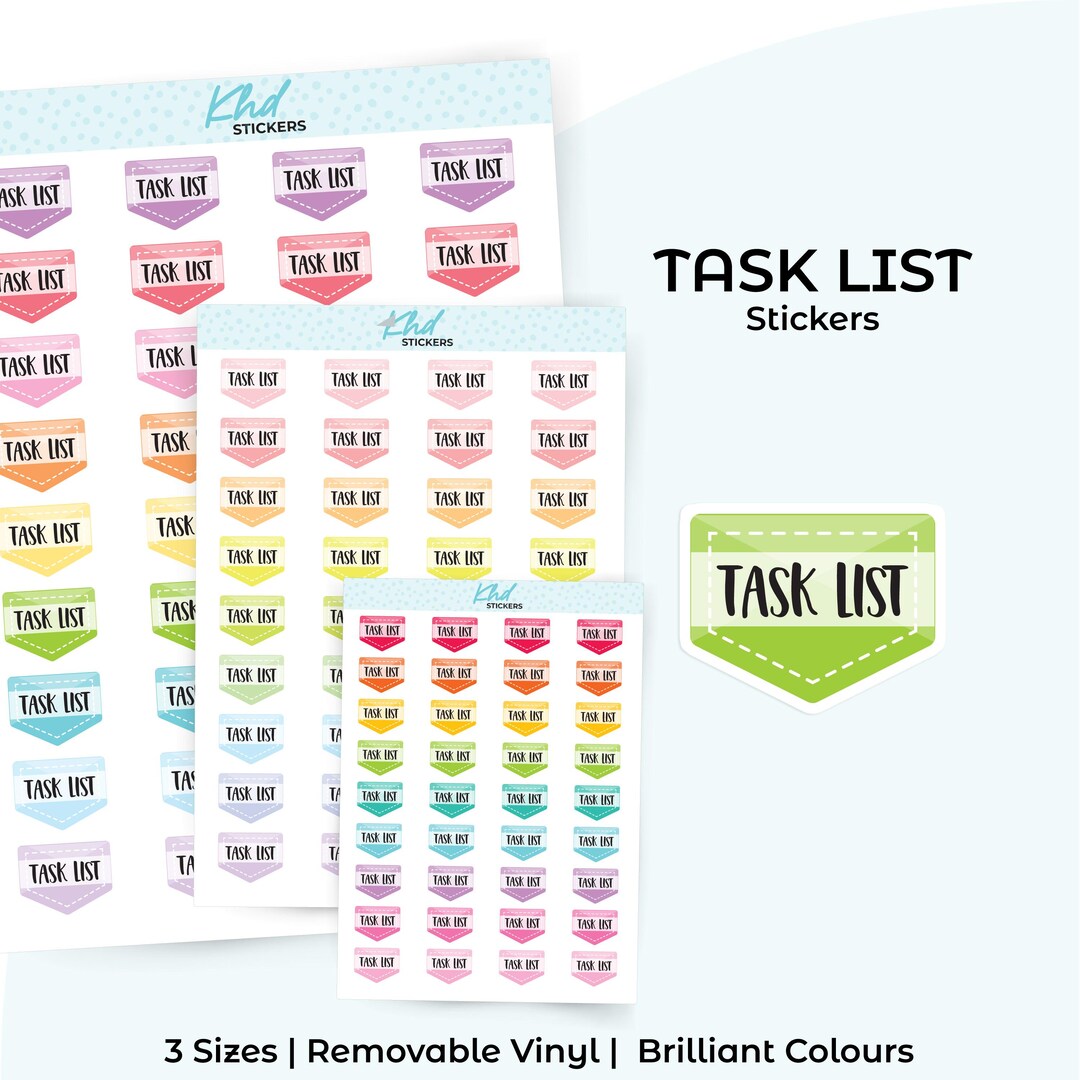 Task List Planner Stickers, 3 Sizes, Removable - Etsy