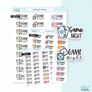 Stickers de l'agenda Game Night, amovibles en trois tailles