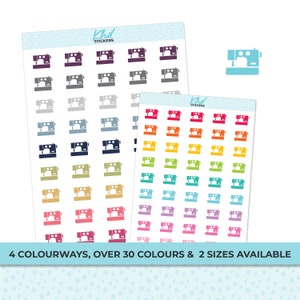 Sewing Icons Stickers, Planner Stickers, Two Sizes, Removable