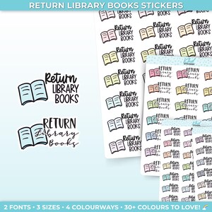 Stickers pour agenda de retour de bibliothèque, trois tailles, y compris le petit format, amovibles
