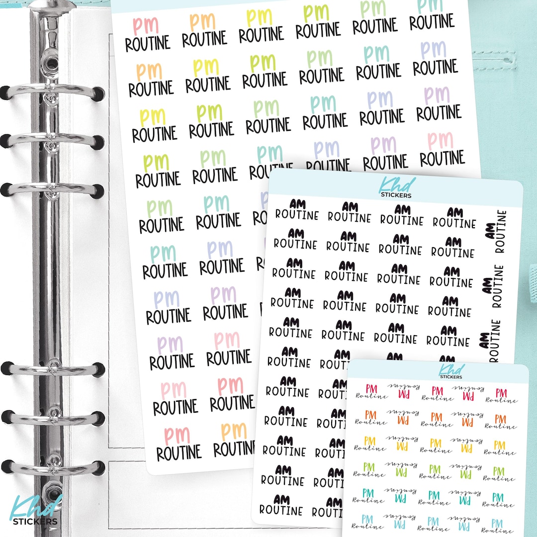 AM Routine & PM Routine Planner Stickers - Etsy