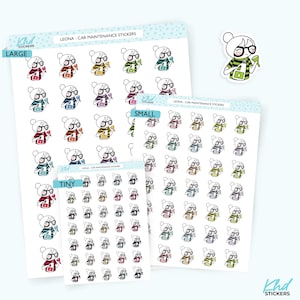 Car Maintenance Planner Stickers: Leona Girl, Removable Vinyl