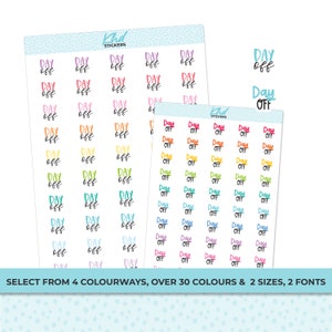 Day Off Stickers, Planner Stickers, Two size and font selections, Work Stickers, Removable