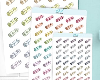 Yoga Mats Icons Planner Stickers, 3 Sizes with Tiny, Small, and Large, Removable